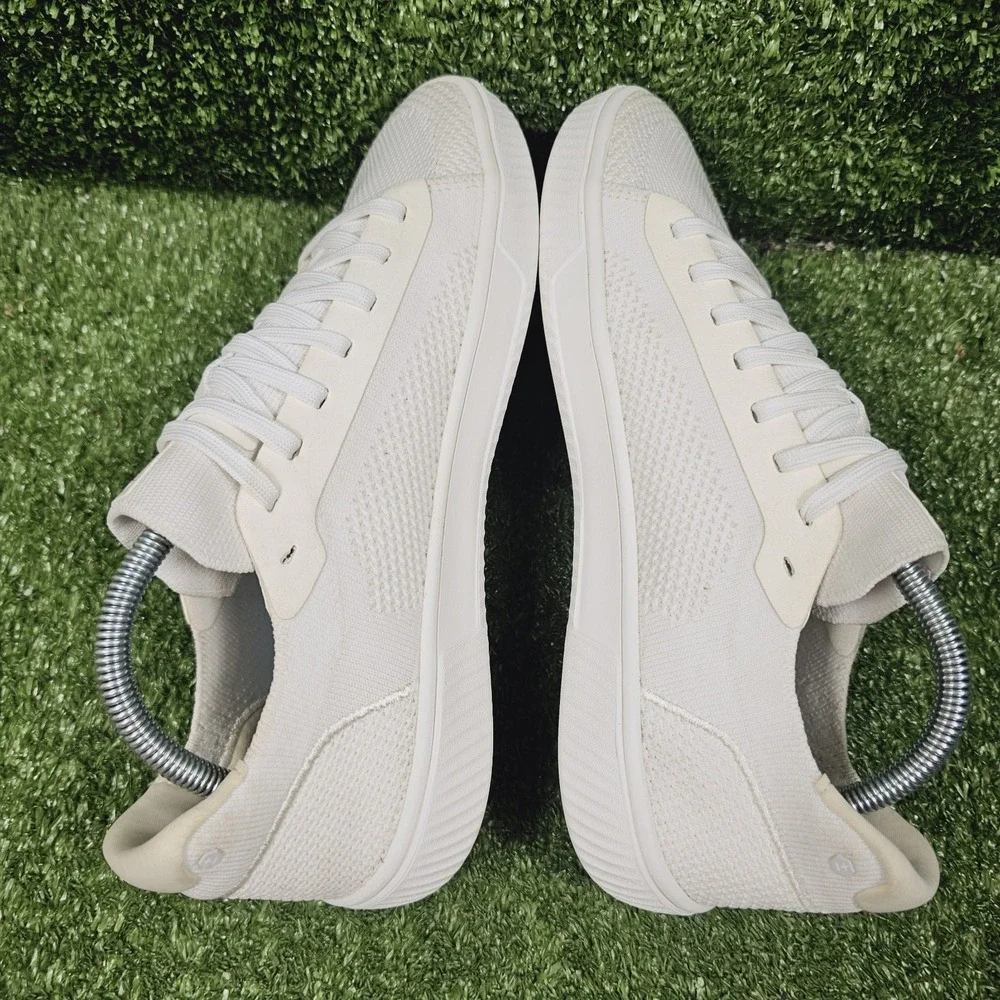Flux Adapt Trainer Triple White Knit Minimalist Athletic Sneakers Mens Size 9